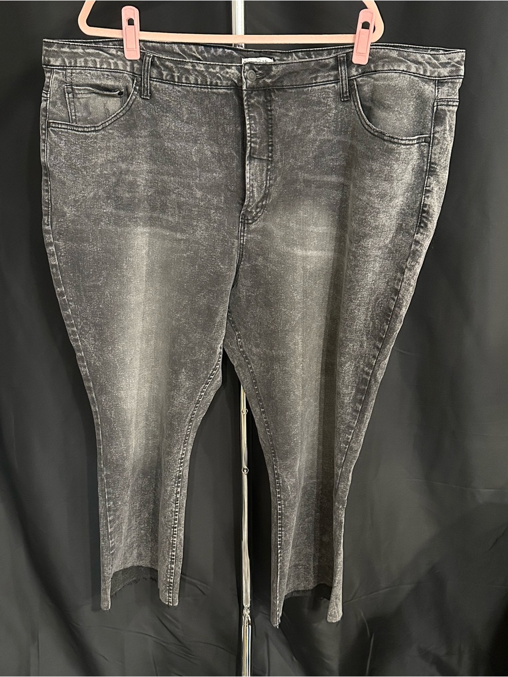 And Now This Washed Black Cropped Stretch Jeans